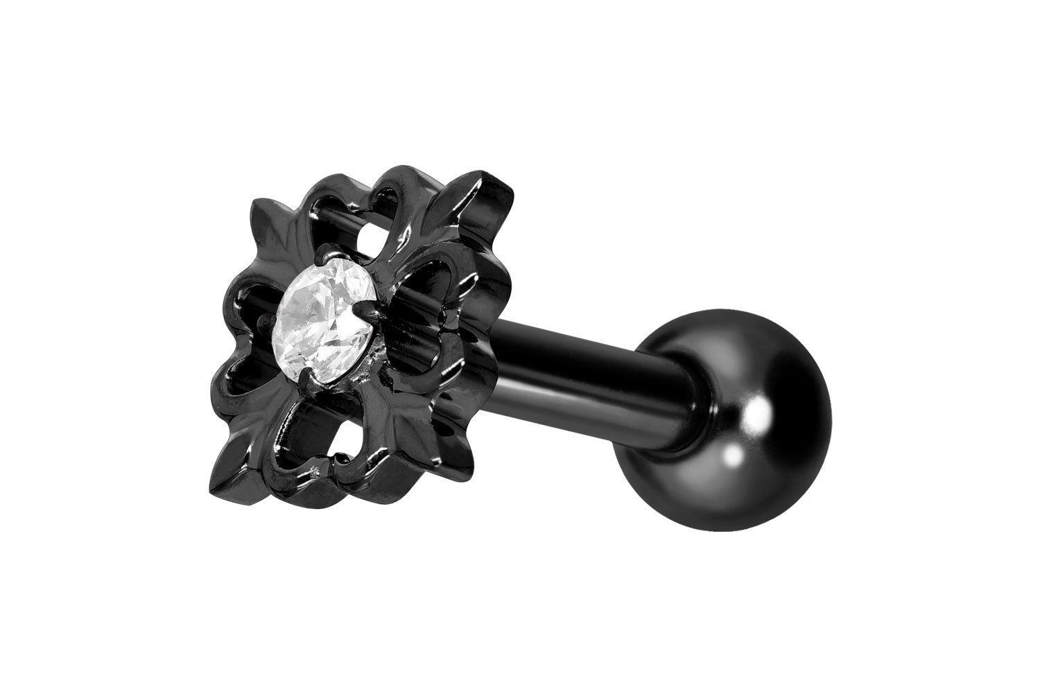 Titan Ohrpiercing mit Innengewinde KLEEBLATT